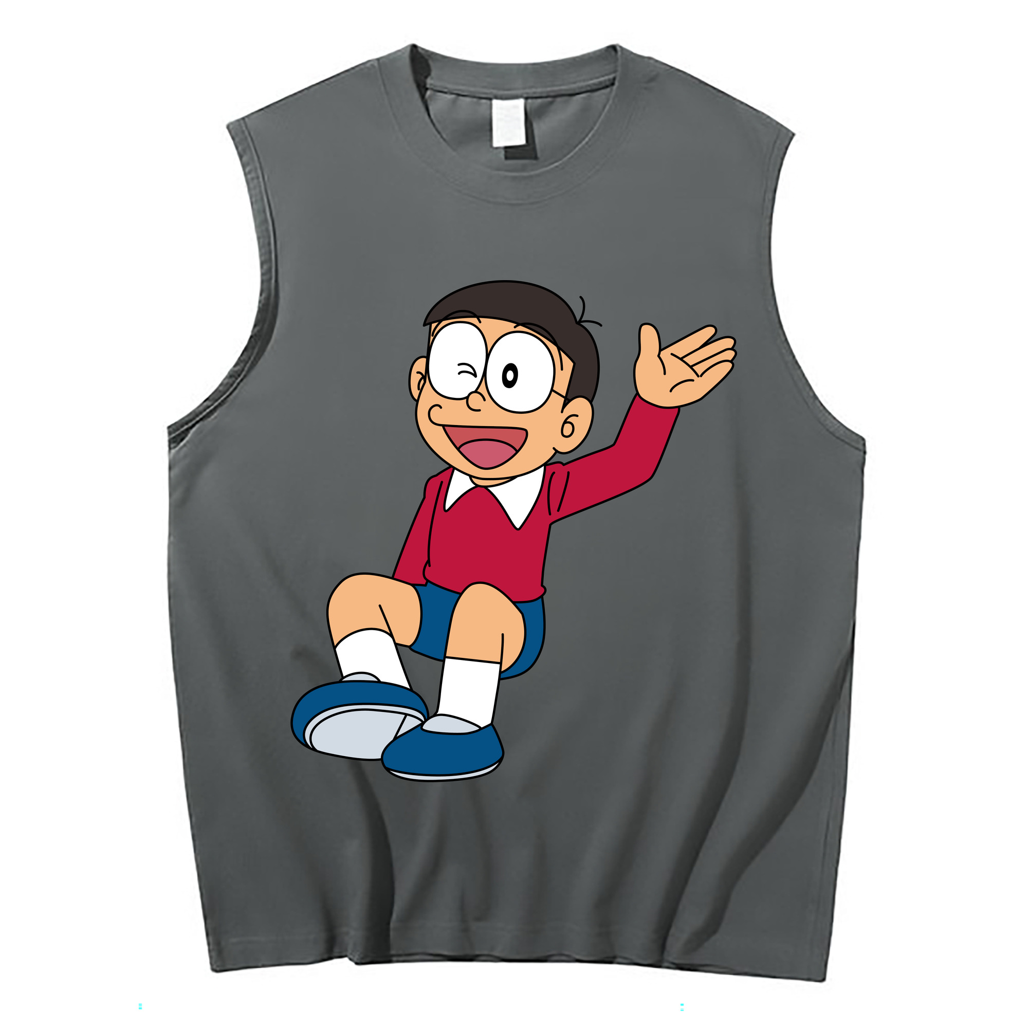 （画像用） ドラえもん 野比 のび太 Doraemon Nobita Nobi コットン100％タンクトップ（フロントプリント）